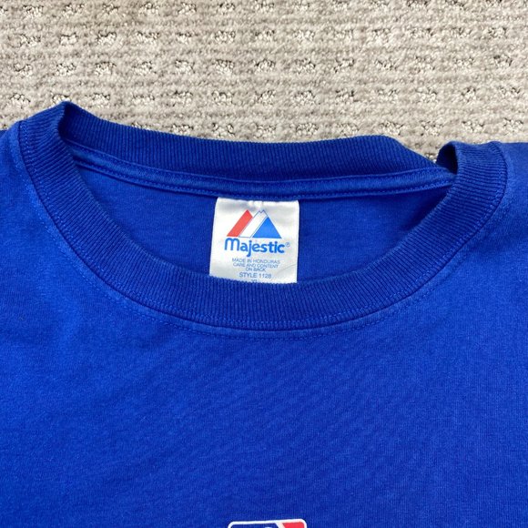 Texas Rangers Majestic Shirt Men Extra Large XL Blue MLB Baseball T-Shirt Print - Picture 4 of 10